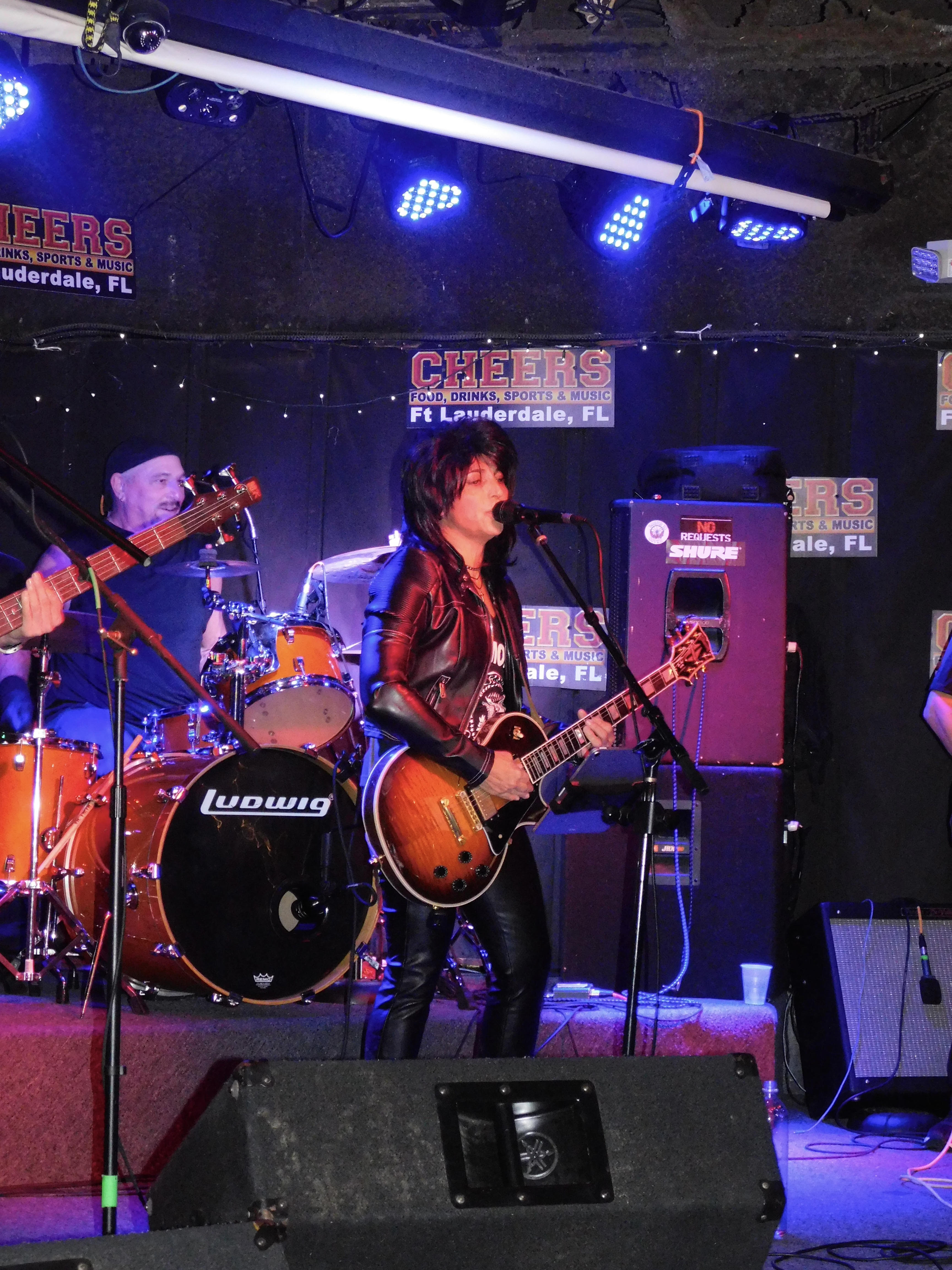 Jen fronting the band